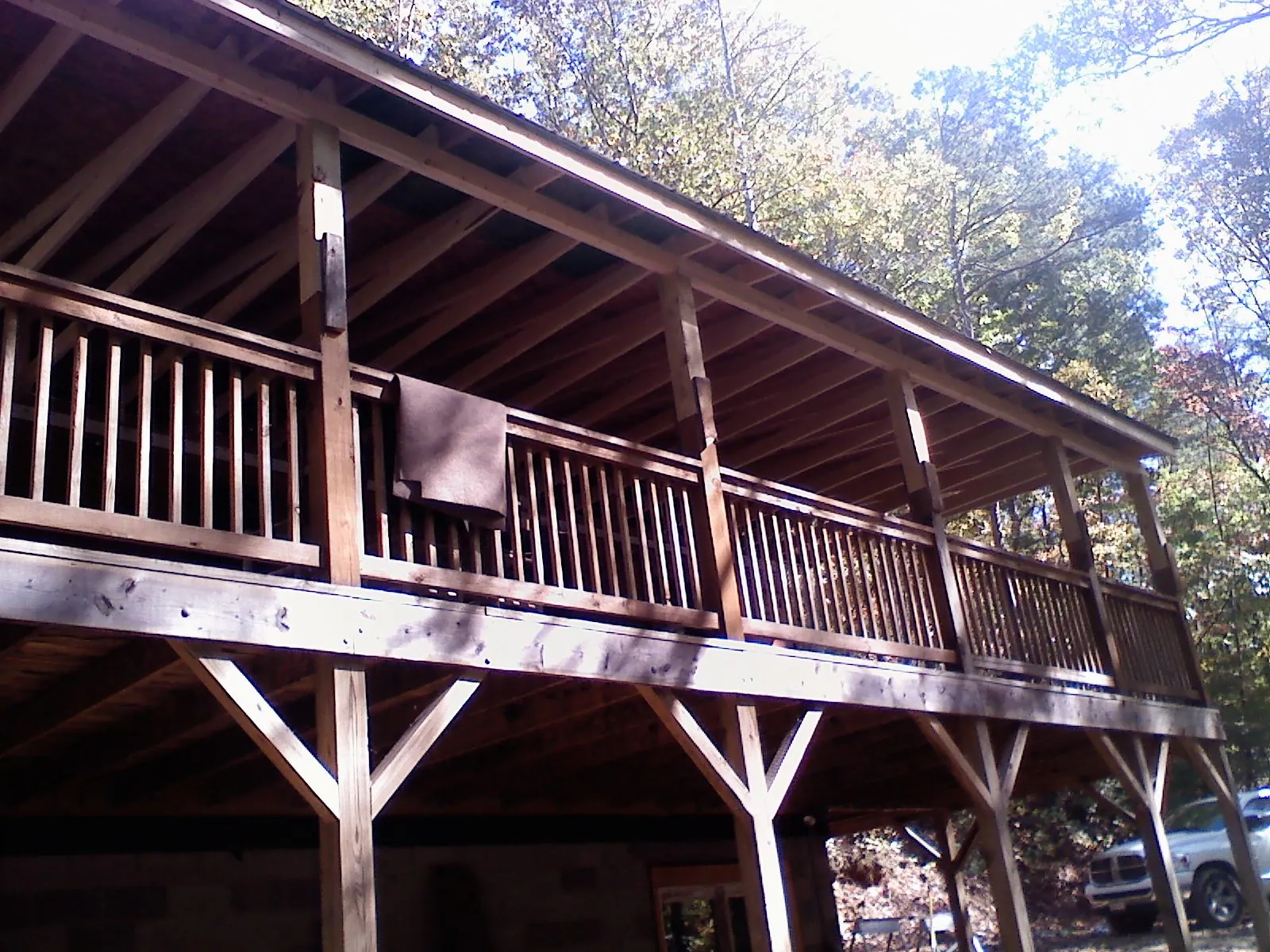 Timber framing under a new elevated porch and deck — Roof Leak Repair in Kinzers by Roofing Brothers